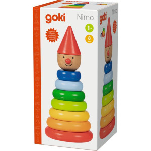 Skládačka s kroužky - Pyramida magnetická panák (Goki)