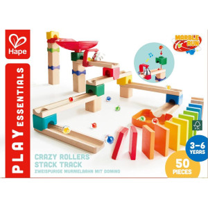 Kuličková dráha - Dřevěná Crazy Rollers, 50 dílů (Hape)
