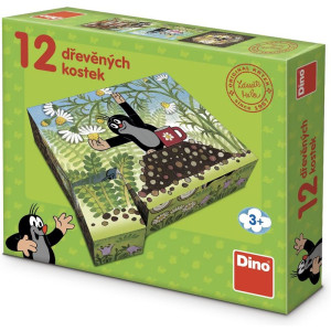 Kostky obrázkové 12ks - Krtek a přátelé (Dino)