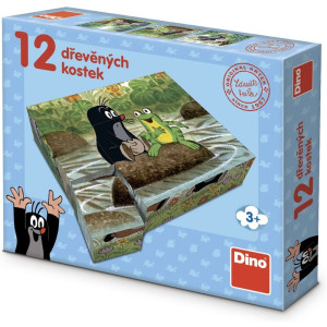 Kostky obrázkové 12ks - Krtek a zvířátka (Dino)