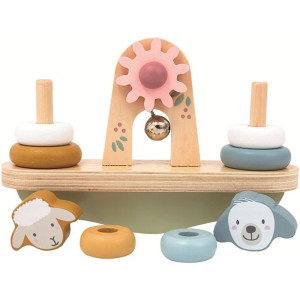 Skládačka s kroužky - Balanční houpačka zvířátka (2Kids Toys)