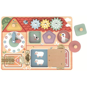 Puzzle motorické - Se zámky, Activity board Farma (2Kids Toys)