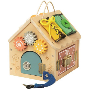 Motorická hračka - Activity domeček přírodní malý (2Kids Toys)