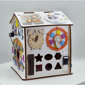 Motorická hračka - Activity board domeček bílý (2Kids Toys)