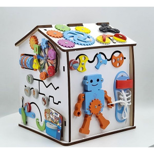 Motorická hračka - Activity board domeček bílý (2Kids Toys)