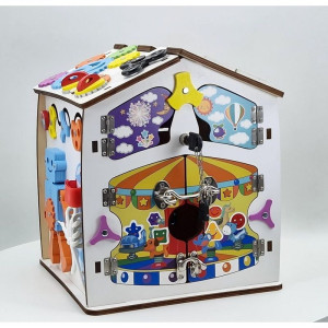Motorická hračka - Activity board domeček bílý (2Kids Toys)