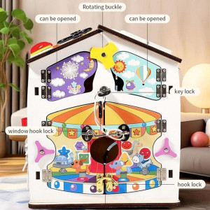 Motorická hračka - Activity board domeček bílý (2Kids Toys)
