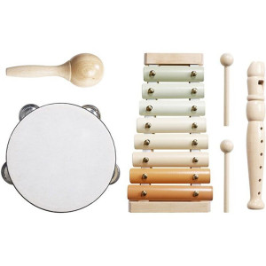 Hudba - Muzikální set, 4 nástroje, Přírodní (2Kids Toys)