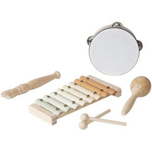 Hudba - Muzikální set, 4 nástroje, Přírodní (2Kids Toys)