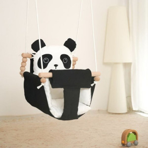 Houpačka - Dětská textilní 100% bavlna Panda (2Kids Toys)
