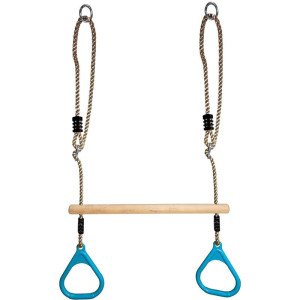Kruhy gymnastické - S hrazdou tyrkysové (2Kids Toys)