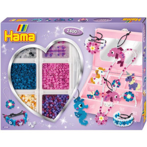 Hama zažehlovací korálky - MIDI Box, 2400ks Aktivity sada šperky