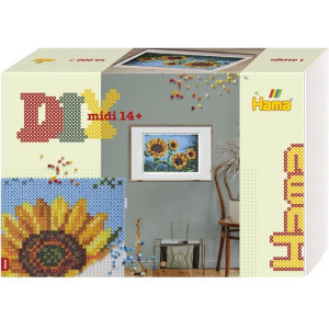 Hama zažehlovací korálky - MIDI Box, 10000ks Art Obraz Slunečnice