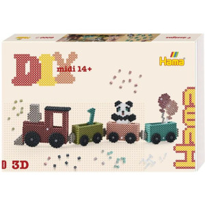 Hama zažehlovací korálky - MIDI Box, 6000ks Art 3D Narozeninový vlak