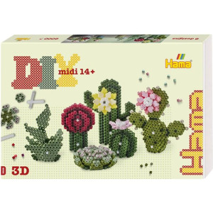 Hama zažehlovací korálky - MIDI Box, 6000ks Art 3D Sukulenty