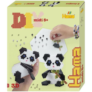 Hama zažehlovací korálky - MIDI Box, 2500ks Panda 3D