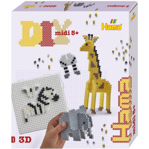 Hama zažehlovací korálky - MIDI Box, 2500ks Safari 3D