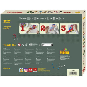 Hama zažehlovací korálky - MIDI Box, 4000ks Dárková sada 12 motivů