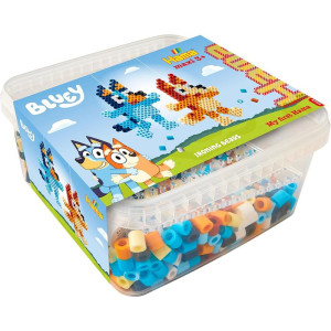 Hama zažehlovací korálky - MAXI Kyblík, 900ks Bluey