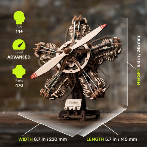 3D mechanický model - Letecký motor R-5 (Ugears)