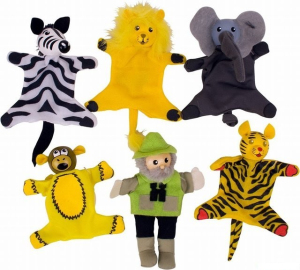 Prstoví maňásci - Safari set, 6ks (Bigjigs)