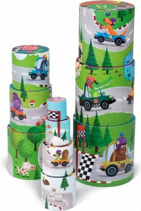 Pyramida z kartónu - Závodní okruh, 10 válců (Janod)