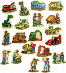 Magnetky - Na stavbě, 20ks (Bigjigs)