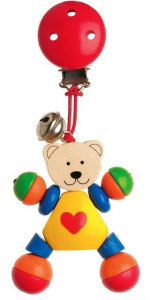 Hračka s klipem - Medvídek žlutý se srdíčkem (Heimess)