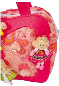 Kabelka filcová - Vyšívaná růžová "Dolly"