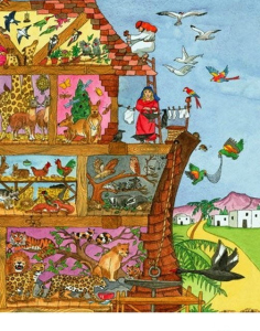 Puzzle dřevěné - Maxi, Noemova archa, 48ks (Bigjigs)