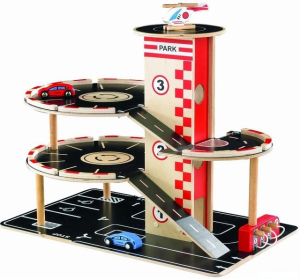 Garáž dřevěná - Vícepodlažní černá s výtahem (Educo)