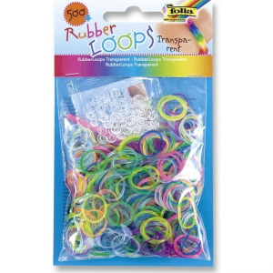 Gumičky pletací - Rubber Loops, Transparentní, 500ks (Folia)