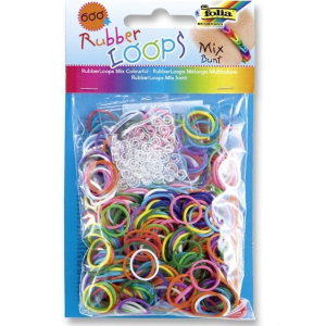 Gumičky pletací - Rubber Loops, Mix barev, 600ks (Folia)