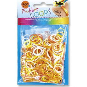 Gumičky pletací - Rubber Loops, Mix žlutá, 500ks (Folia)