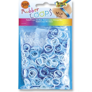 Gumičky pletací - Rubber Loops, Mix modrá, 500ks (Folia)