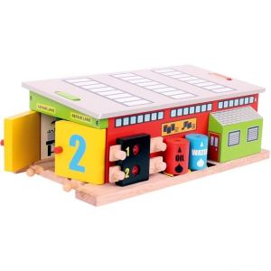 Vláčkodráha budovy - Železniční opravna (Bigjigs)