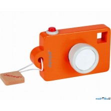 Fotoaparát dřevěný - Se zvukem, Oranžový (Janod)