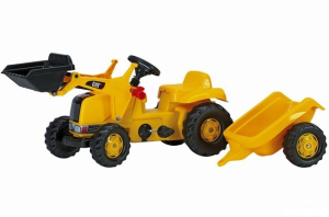 Rolly Toys - Šlapací nakladač Kid CAT s vlečkou, žlutý