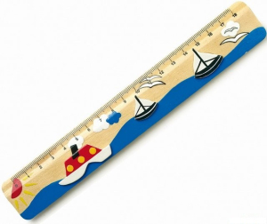 Pravítko - Dřevěné 18cm, Lodě (Legler)