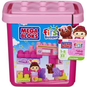 Mega Bloks - Kostky maxi, Kyblík Stáj, 33ks