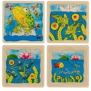 Puzzle výukové - Vývoj žáby, 44ks (Goki)