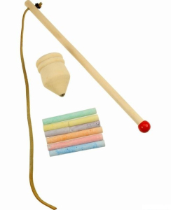 Káča - Klasická dřevěná káča s bičem (Bigjigs)