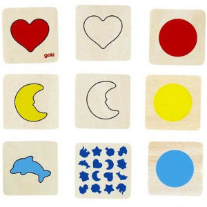 Pexeso - Didaktické, Řadíme tvary a barvy, 48ks (Goki)