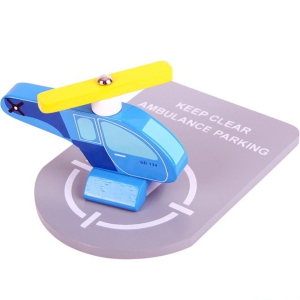 Vláčkodráha budovy - Heliport s vrtulníkem (Bigjigs)