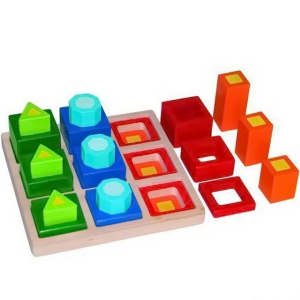 Vkládačka - Geometrické tvary vrstvené (Woody)