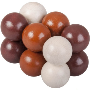 Hlavolam dřevěný - Kuličky hnědopřírodní (Detoa)