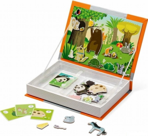 Puzzle magnetické - Kniha, Kdo co jí? (Janod)