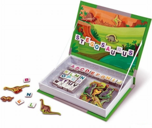 Puzzle magnetické - Kniha, Dinosauři (Janod)