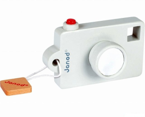 Fotoaparát dřevěný - Se zvukem, Bílý (Janod)