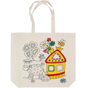 Malování na textil - Taška bavlněná, Farma (Goki)